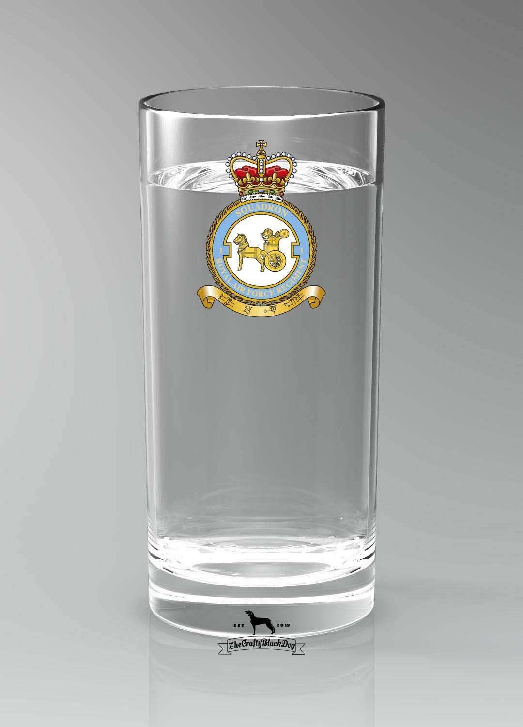 1 Sqn RAF Regiment - Straight Gin/Mixer/Water Glass