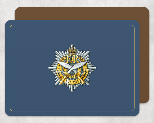 10 Queen's Own Gurkha Logistic Regiment RLC - Placemat â€” Light_Navy_Gold_Hardback_Placemat-2 copy