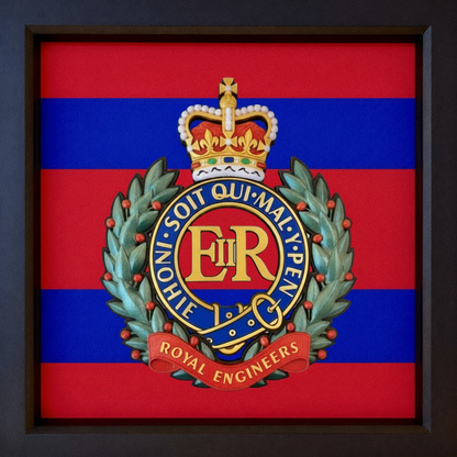 Royal Engineers Cap Badge Display Frame – Queen's Crown | Officially Licensed