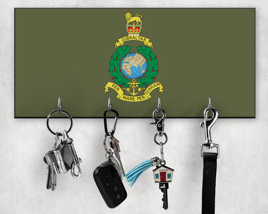 Royal Marines Corps Crest   - Wooden Key Holder/Hook