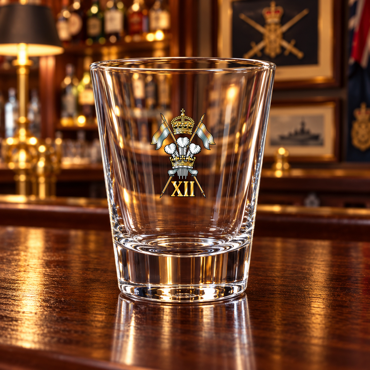 12th Royal Lancers (Prince of Wales's) - Shot Glasses | The Crafty Black Dog — Frosted_Shot_Glass_Military_Bar_Smart_Object copy