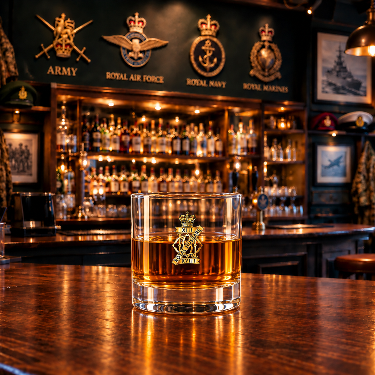 13-18th Hussars - Whiskey Glass