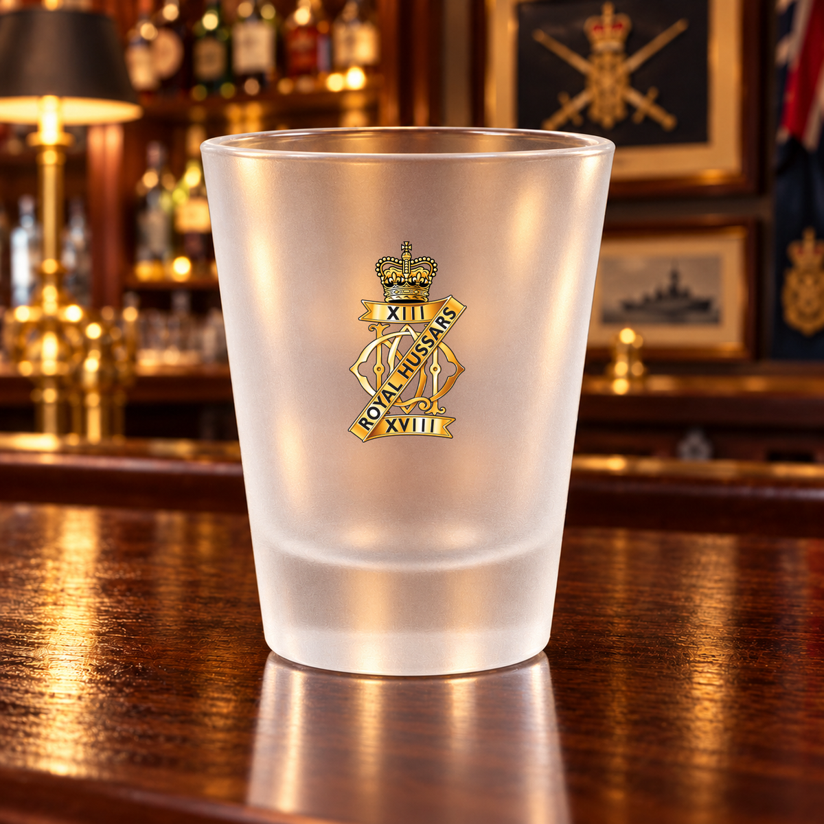 13th:18th (Queen Mary's Own) - Shot Glasses | The Crafty Black Dog — Clear_Shot_Glass_Military_Bar_Smart_Object copy