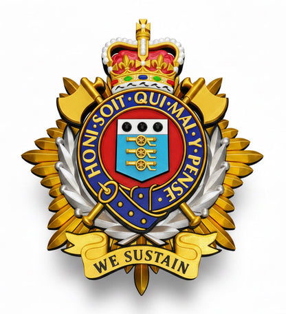 Royal Logistics Corps Queen's Crown Cap Badge