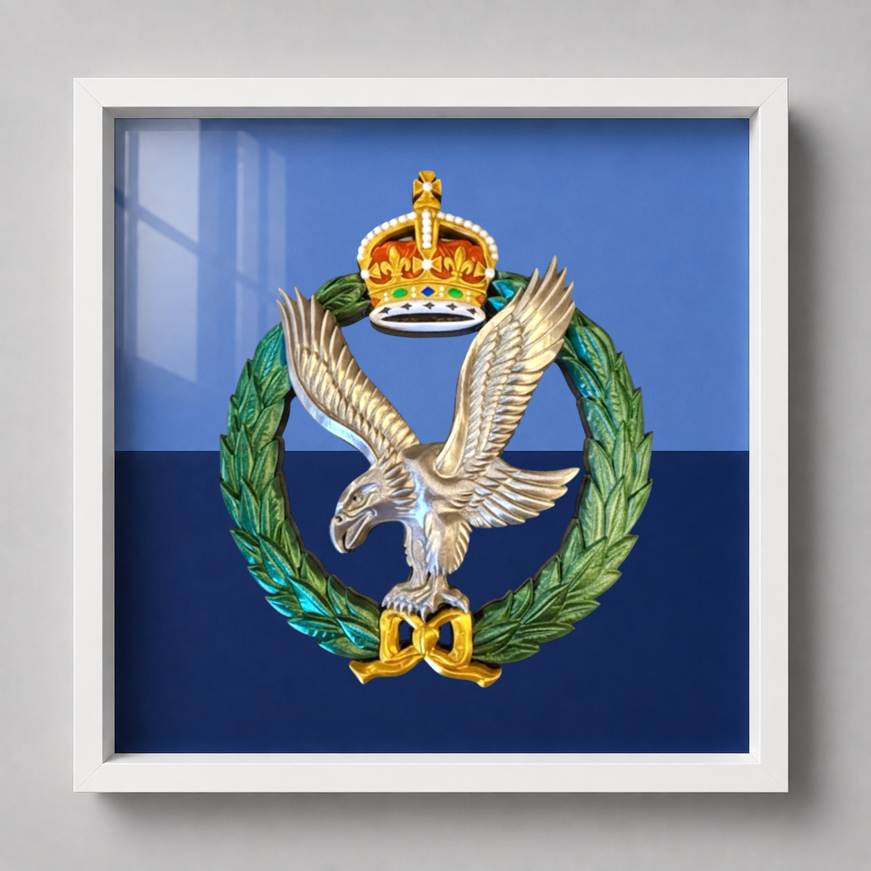 Army Air Corps Cap Badge Display Frame – Military Colours King's Crown | Officially Licensed