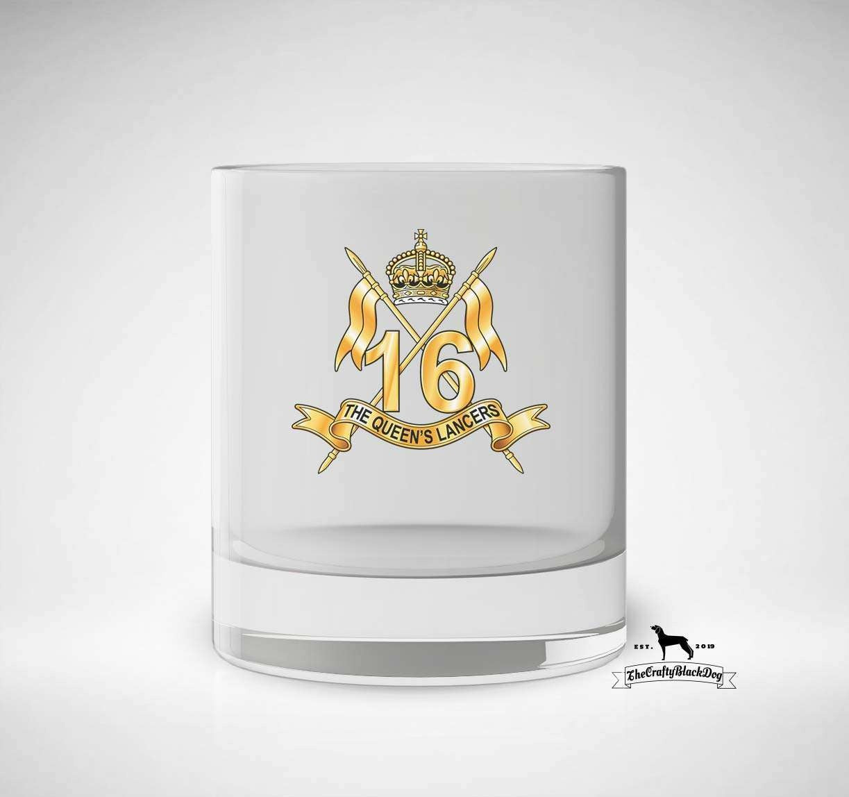 16th/5th The Queen's Royal Lancers - Whiskey/Spirit Glass