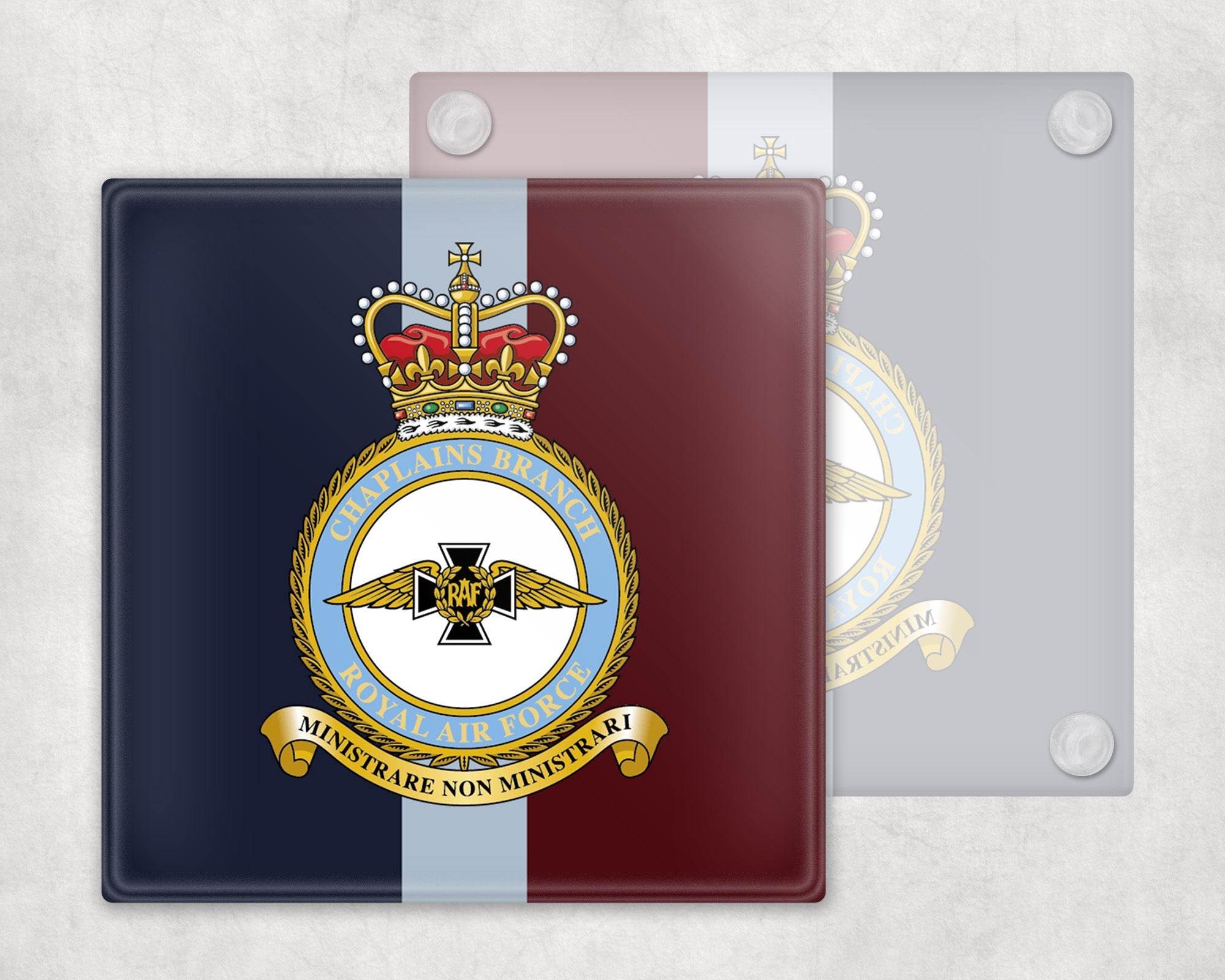 RAF Chaplains Branch Glass Coaster The Crafty Black Dog RAF Chaplains Branch Glass Coaster The Crafty Black Dog