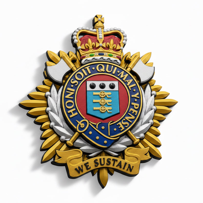 Royal Logistics Corps Queen's Crown Cap Badge