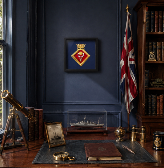 HMS Raleigh Royal Navy Crest Display Frame | Officially Licensed