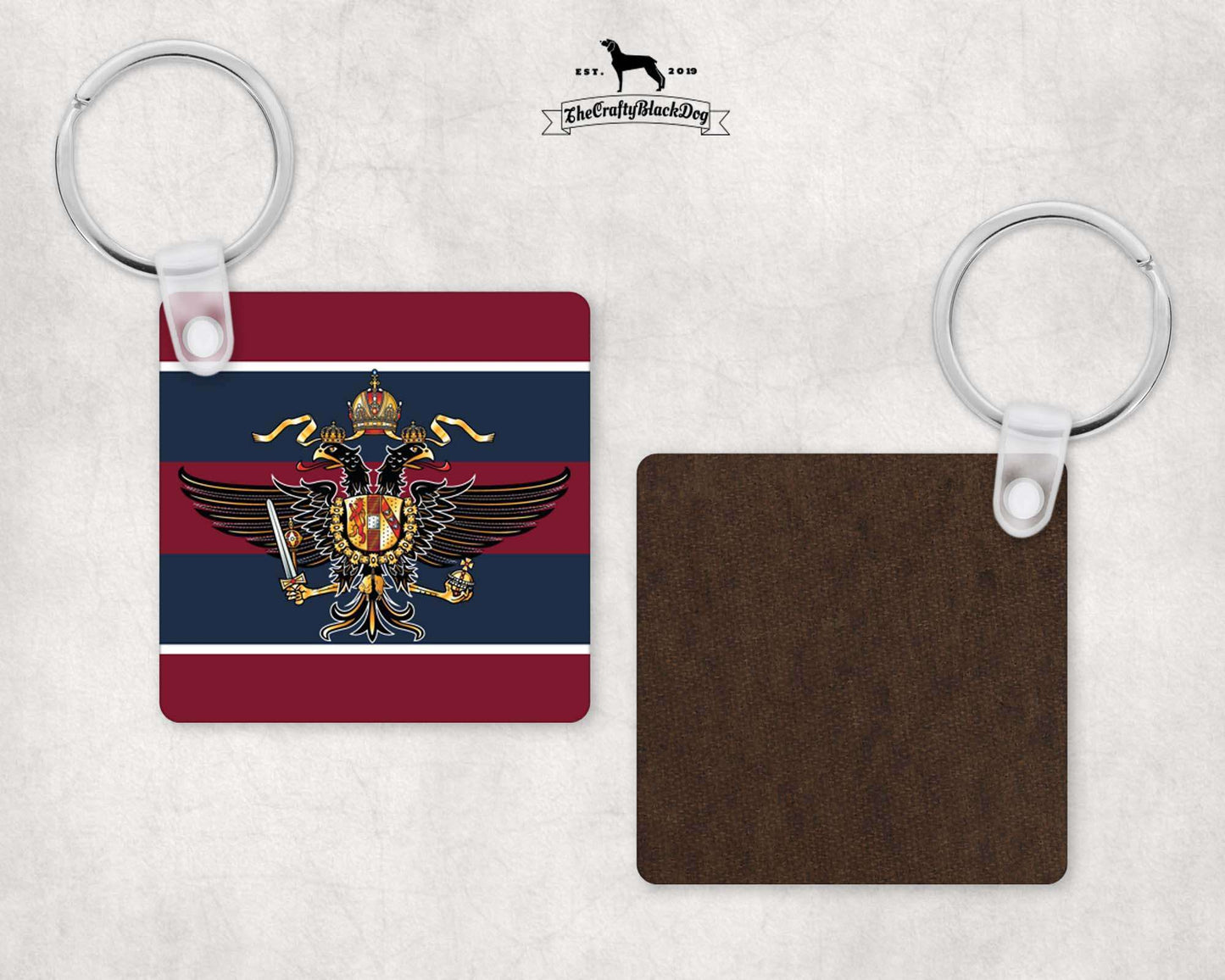 1st The Queen's Dragoon Guards - Square Key Ring