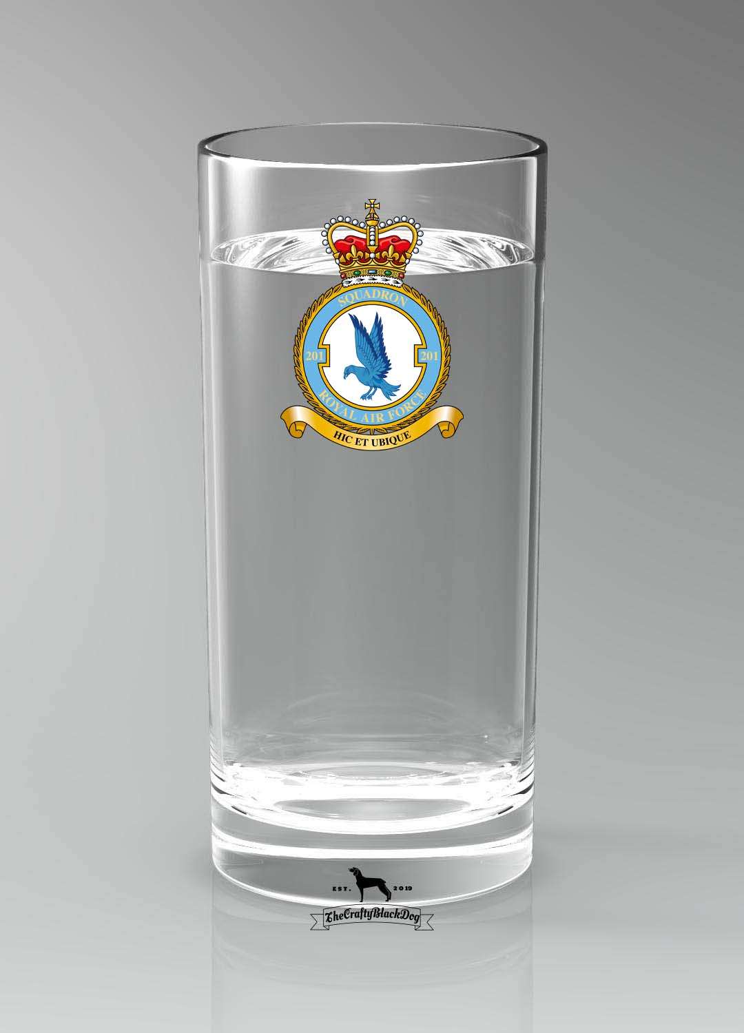 201 Squadron RAF - Straight Gin/Mixer/Water Glass