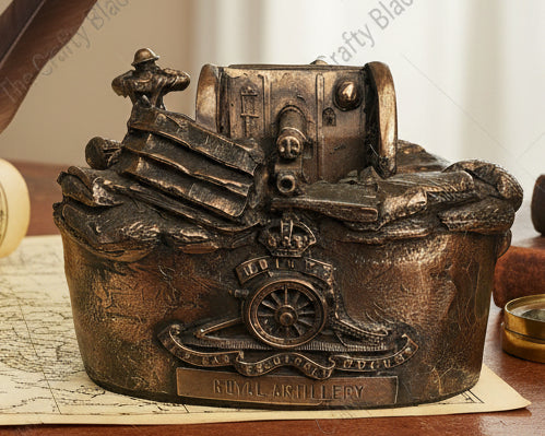 WW1 1Royal Artillery 18 Pounder Field Gun Cold Cast Bronze Statue | Handmade in England