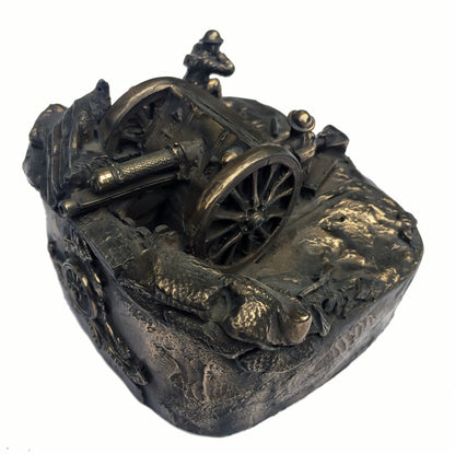 WW1 1Royal Artillery 18 Pounder Field Gun Cold Cast Bronze Statue | Handmade in England