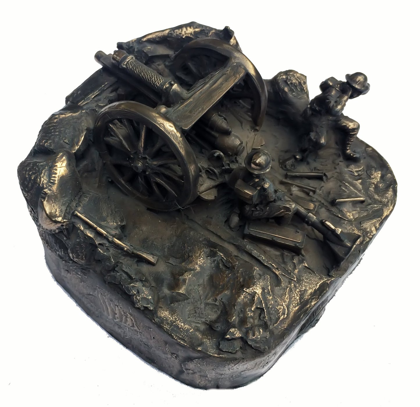 WW1 1Royal Artillery 18 Pounder Field Gun Cold Cast Bronze Statue | Handmade in England