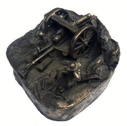 WW1 1Royal Artillery 18 Pounder Field Gun Cold Cast Bronze Statue | Handmade in England