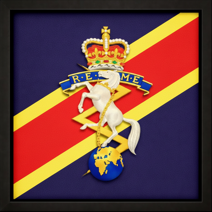 REME Cap Badge Display Frame – Queen's Crown | Officially Licensed