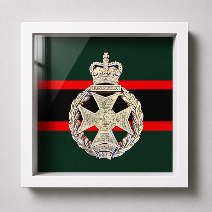 Royal Green Jackets Silver Cap Badge Display Frame | Officially Licensed