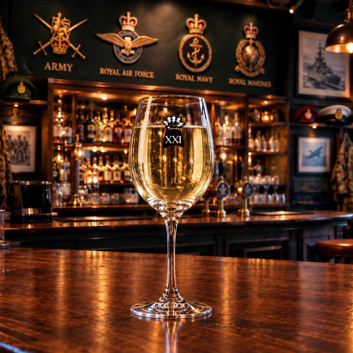 21 Engr Regt - Wine Glass | The Crafty Black Dog