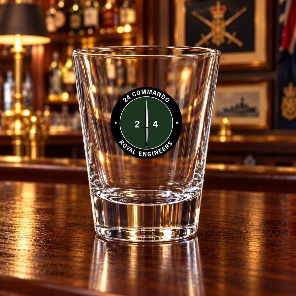24 Commando Royal Engineers - Shot Glasses | The Crafty Black Dog — Frosted_Shot_Glass_Military_Bar_Smart_Object copy
