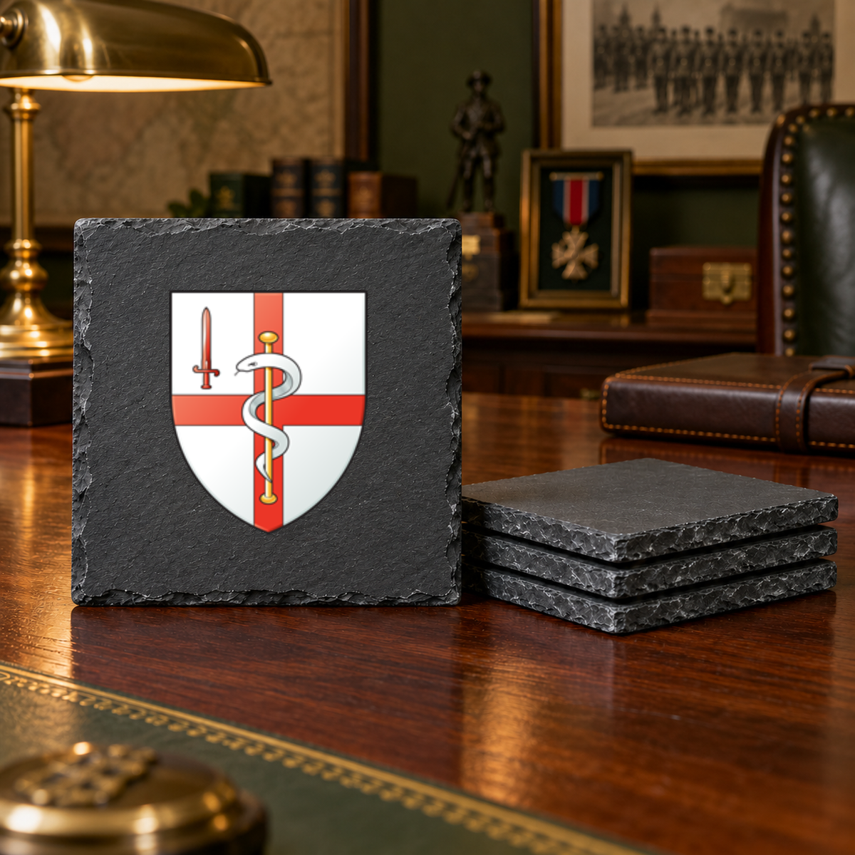 256 (City of London and South East) Multi-Role Medical Regiment (256 MMR) - Slate Coaster Set | The Crafty Black Dog
