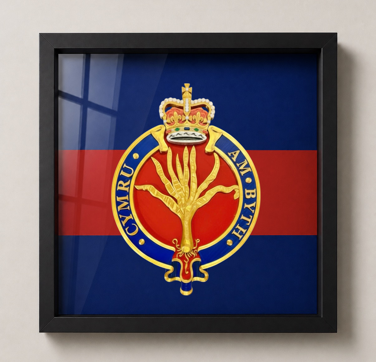Welsh Guards Queen's Crown Cypher Display Frame | Officially Licensed