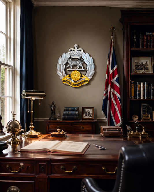 Royal Hampshire Regiment Silver and Gold Cap Badge | Officially Licensed