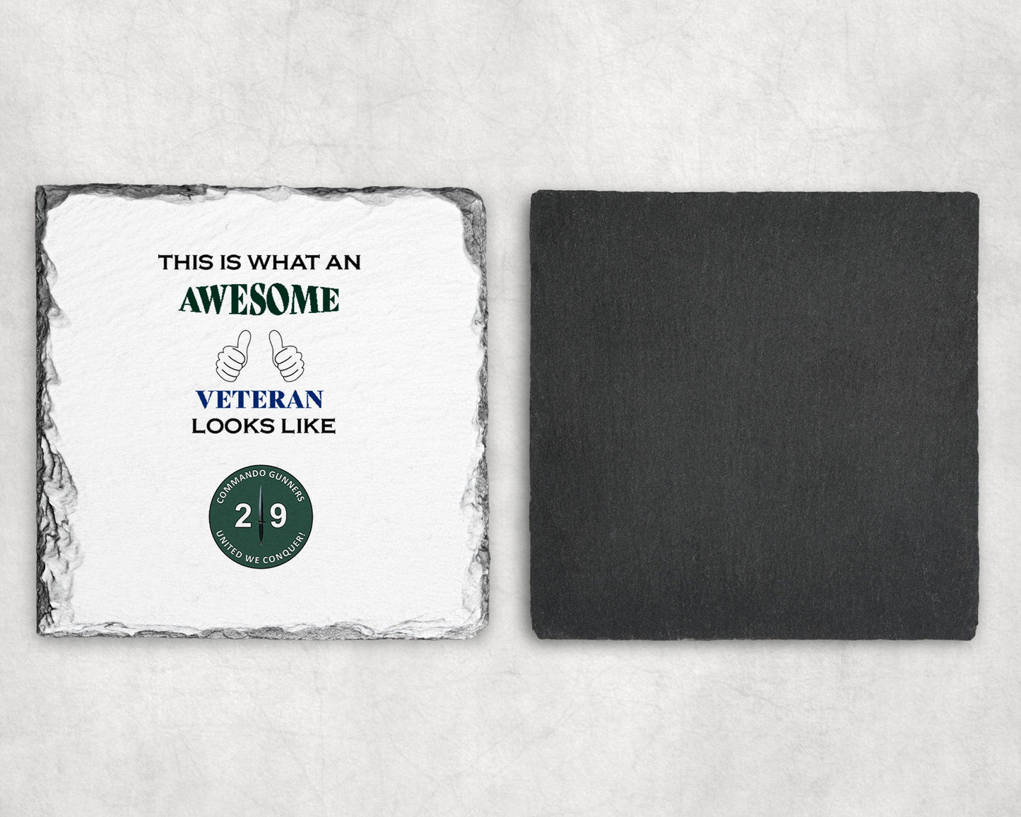 29 Commando Royal Artillery - Veteran - Slate Coaster