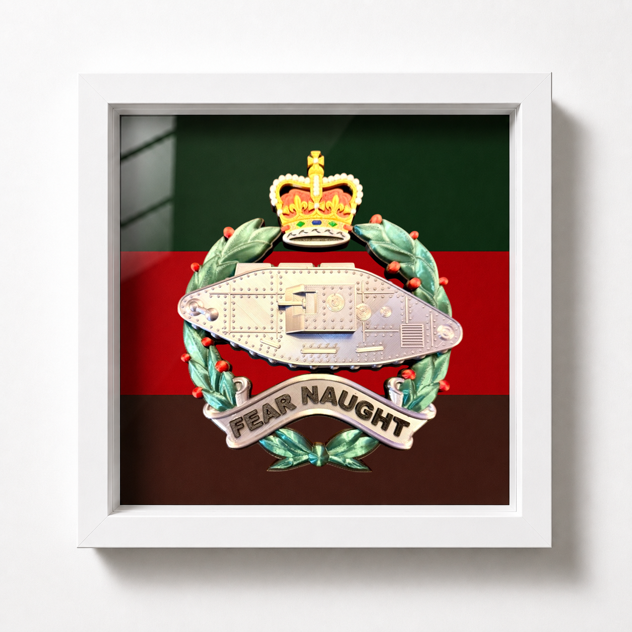 Royal Tank Regiment Queen's Crown Cap Badge Display Frame | Officially Licensed