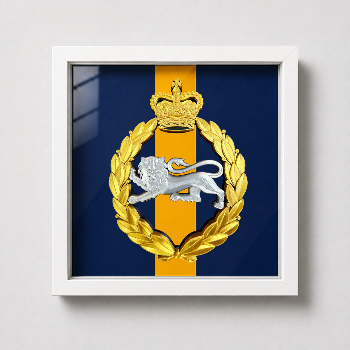 King's Own Royal Border Regiment Silver & Gold Cap Badge & Stable Belt Display Frame | Officially Licensed