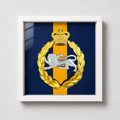 King's Own Royal Border Regiment Silver & Gold Cap Badge & Stable Belt Display Frame | Officially Licensed