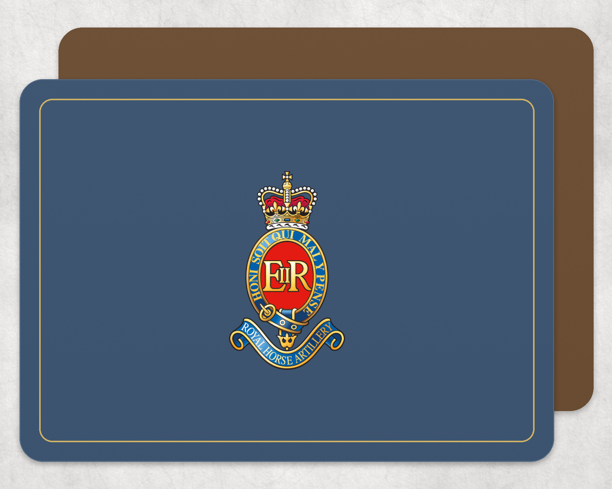 3 Royal Horse Artillery - Placemat â€” Light_Navy_Gold_Hardback_Placemat-2 copy