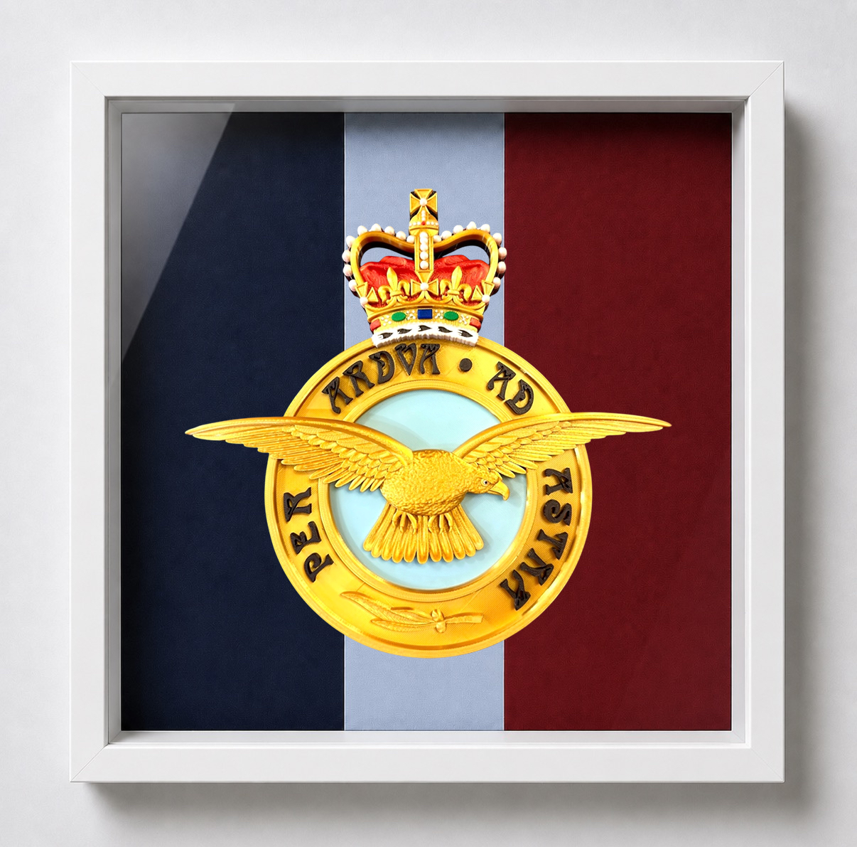 Royal Air Force Queen's Crown Emblem Display Frame | Official MOD-Licensed Gift