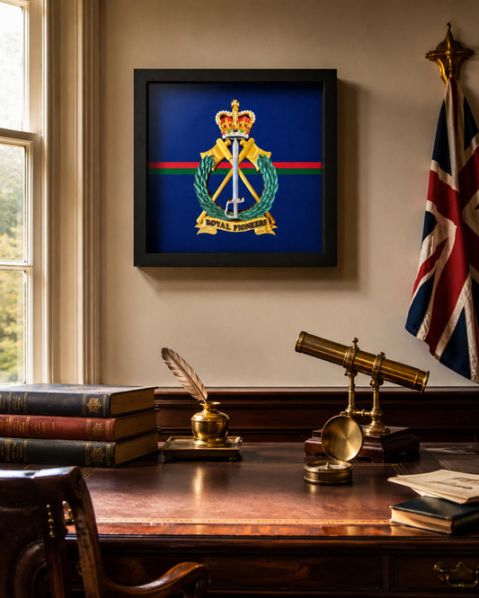 Royal Pioneers Full Colour Cap Badge Display Frame | Officially Licensed