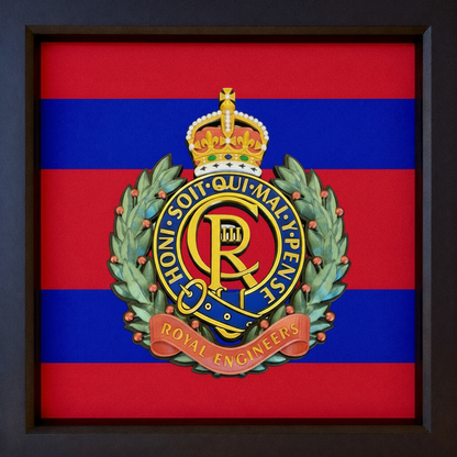 Royal Engineers Cap Badge Display Frame – King's Crown | Officially Licensed