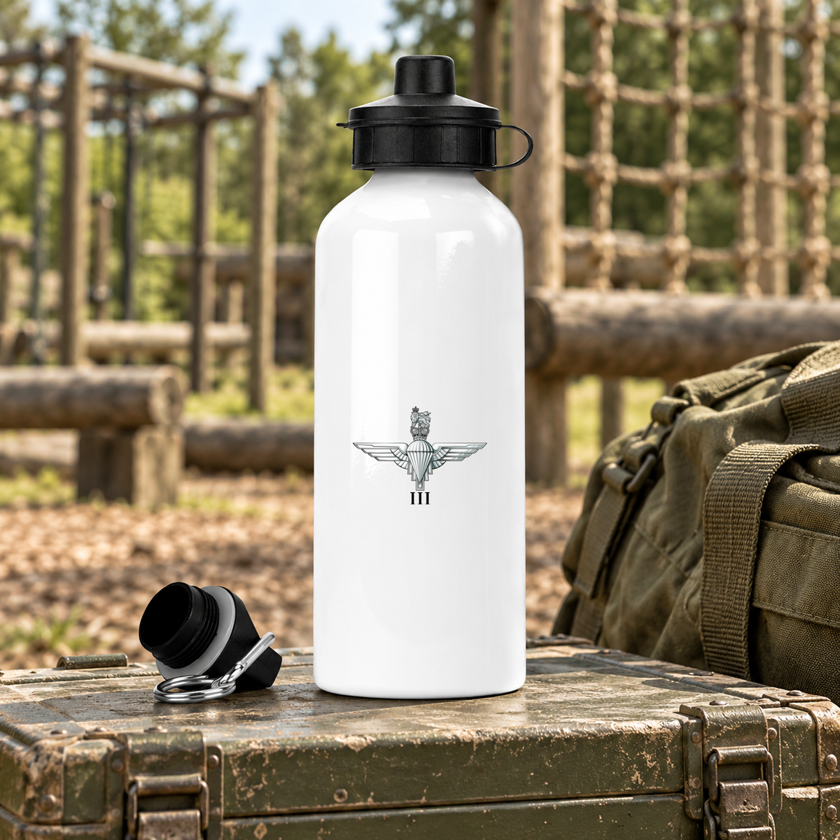 3rd Battalion, The Parachute Regiment (3 PARA) - Water Bottle | The Crafty Black Dog â€” 20oz_Water_Bottle_Military_Fitness_Smart_Object copy