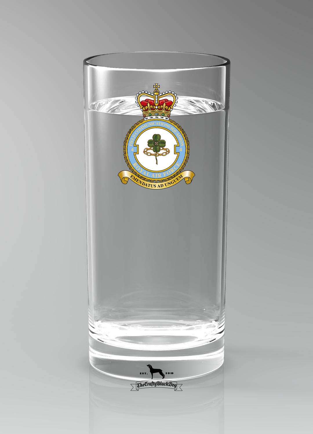 4 Field Communications Squadron RAF - Straight Gin/Mixer/Water Glass