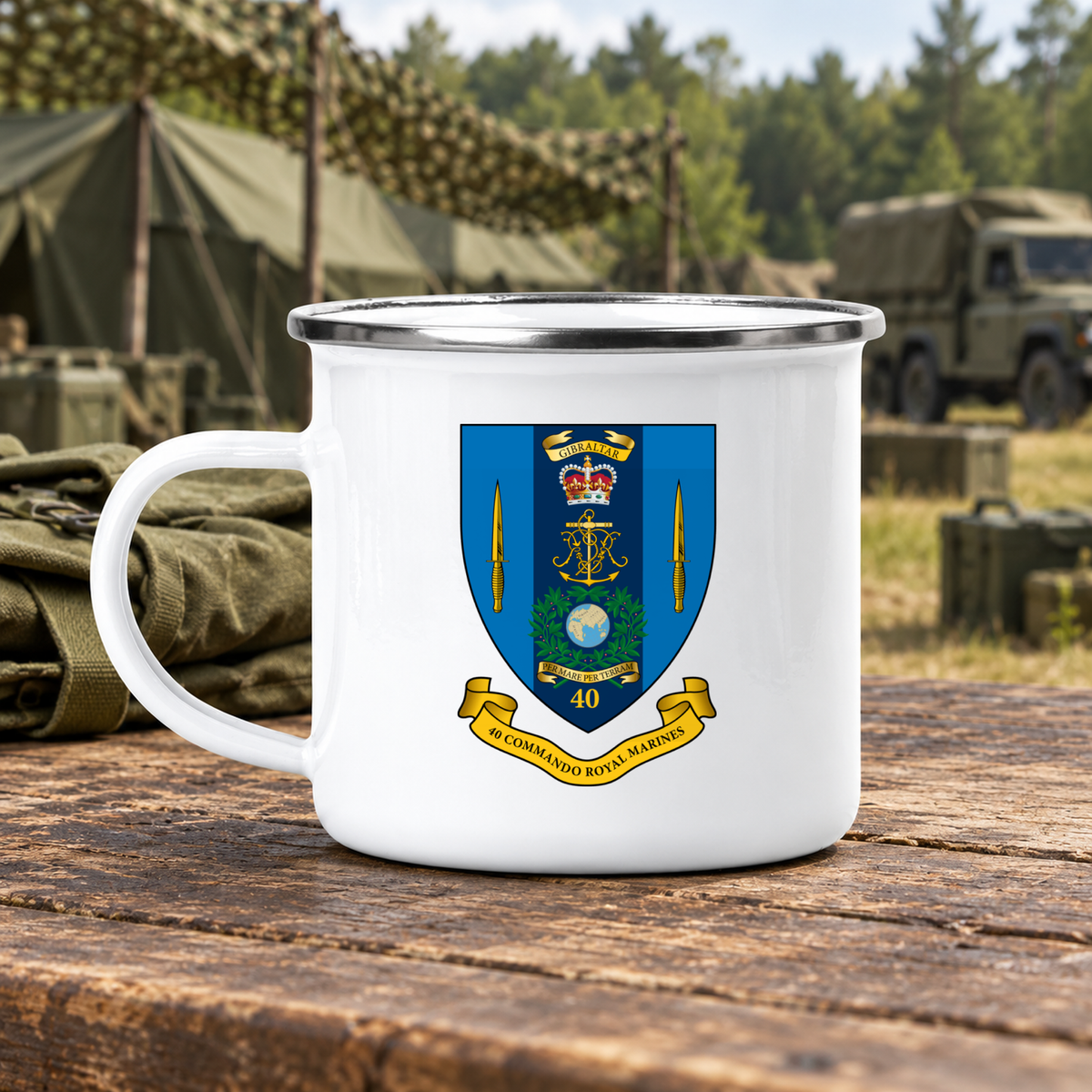 40 Commando RM - Enamel Camping Mug | The Crafty Black Dog