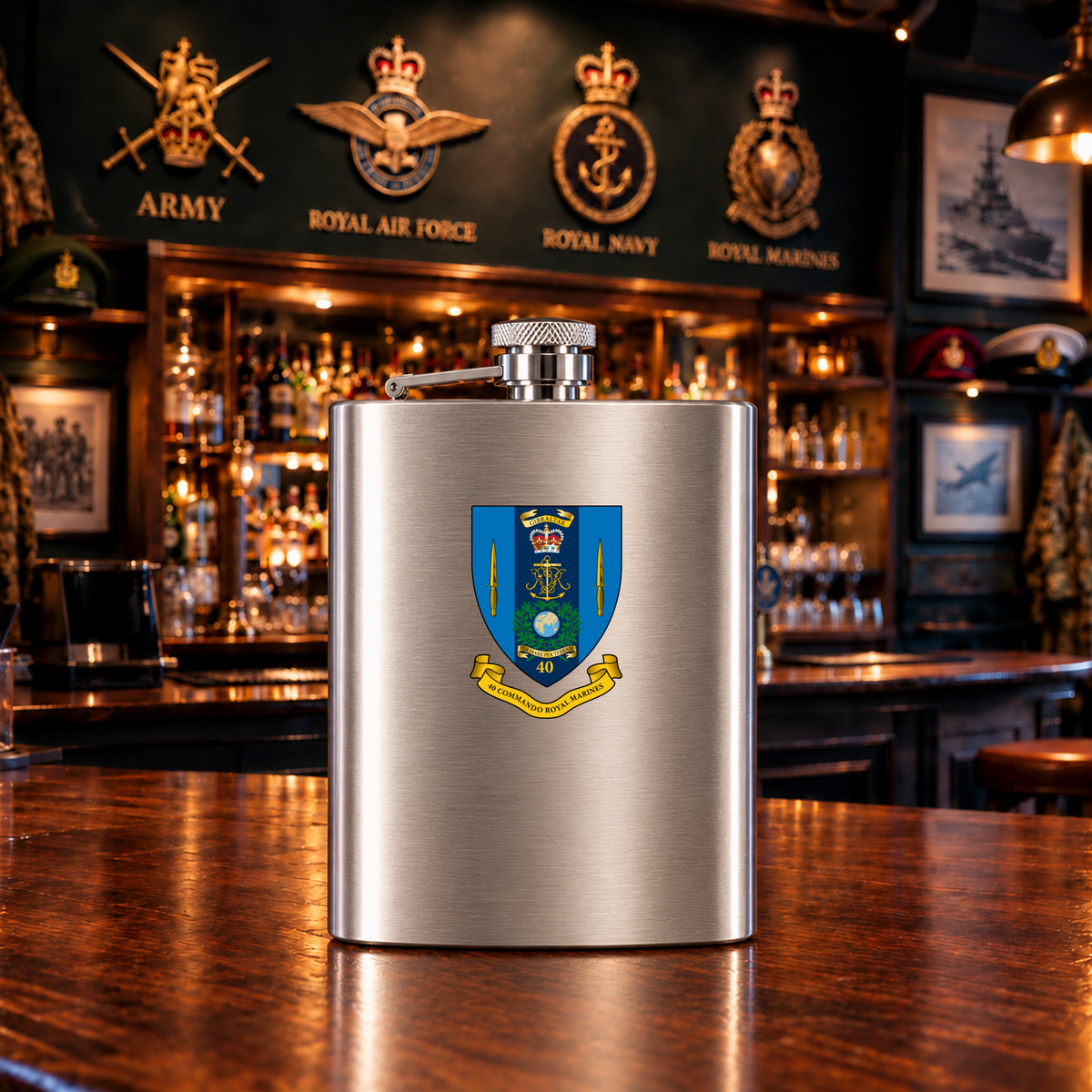 40 Commando RM - Hip Flask | The Crafty Black Dog â€” Hip_Flask