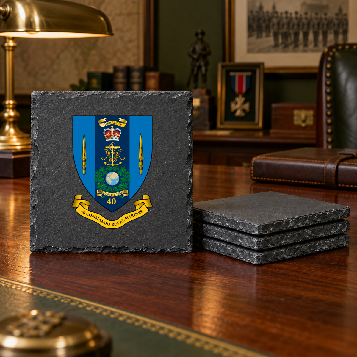 40 Commando RM - Slate Coaster Set | The Crafty Black Dog