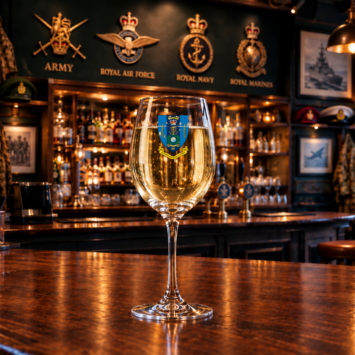 40 Commando RM - Wine Glass | The Crafty Black Dog - Wine Glass | The Crafty Black Dog