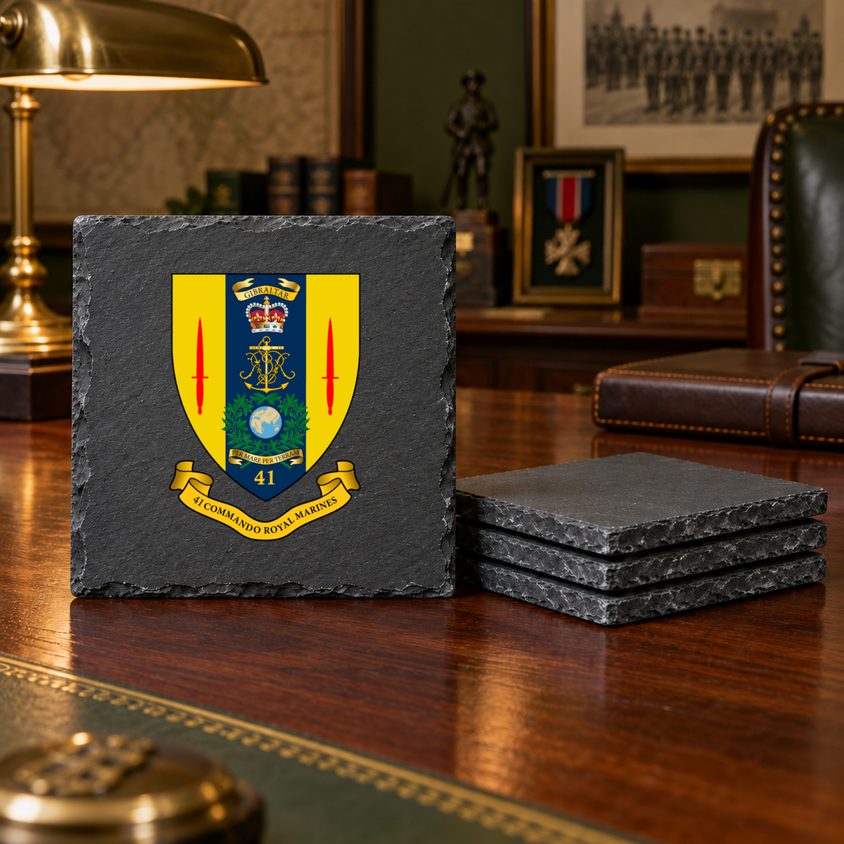 41 Commando RM - Slate Coaster Set | The Crafty Black Dog
