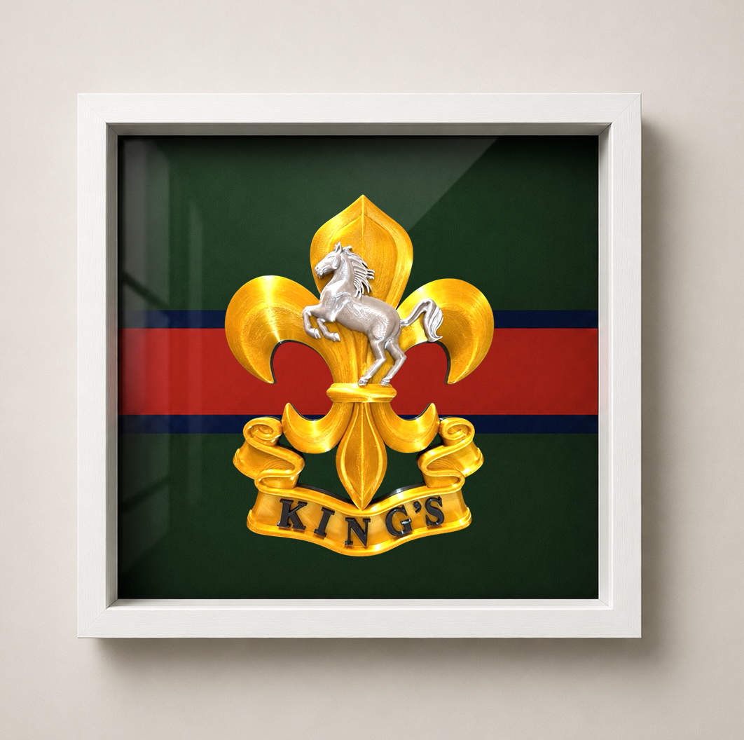 The King's Regiment Cap Badge Display Frame | Officially Licensed