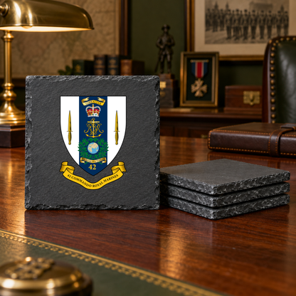 42 Commando RM - Slate Placemat & Coaster Set | The Crafty Black Dog — Slate_Coaster_Set_4_Military_Desk_Smart_Object copy