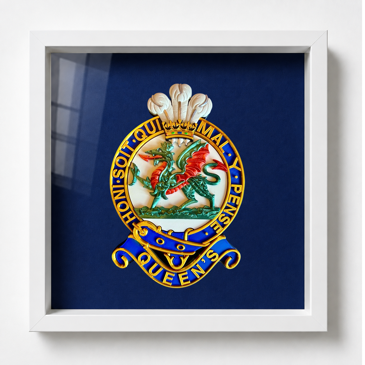 Queen's Regiment Cap Badge Display Frame | Officially Licensed