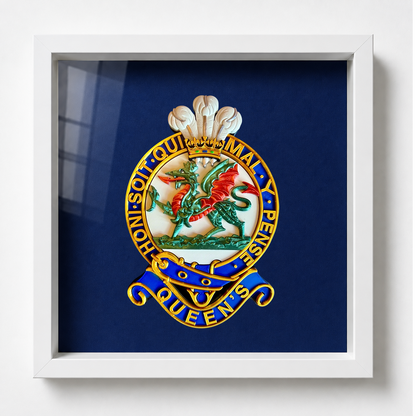 Queen's Regiment Cap Badge Display Frame | Officially Licensed