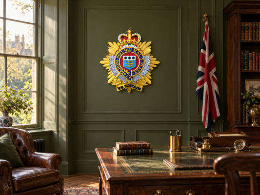 Royal Logistic Corps Queen's Crown Cap Badge | Officially Licensed