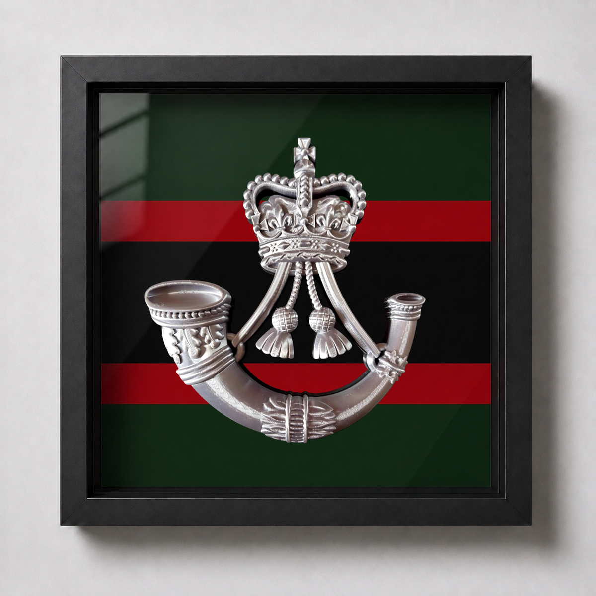 The Rifles Cap Badge Display Frame – Queen's Crown | Officially Licensed