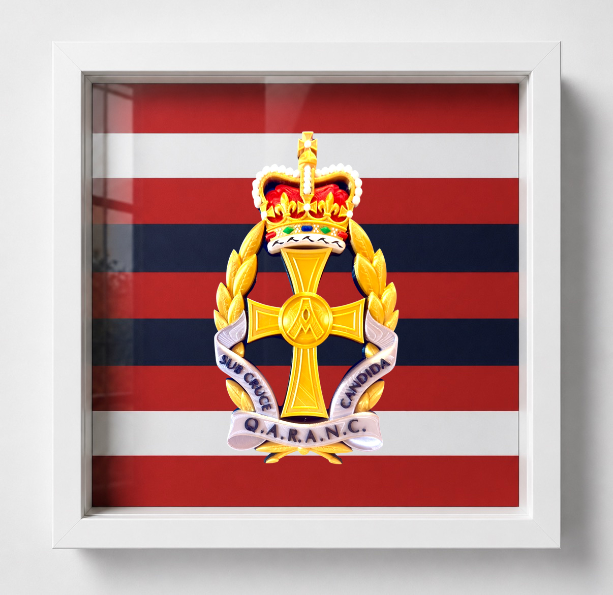 Queen Alexandra's Royal Army Nursing Corps Queen's Crown Cap Badge Display Frame | Officially Licensed