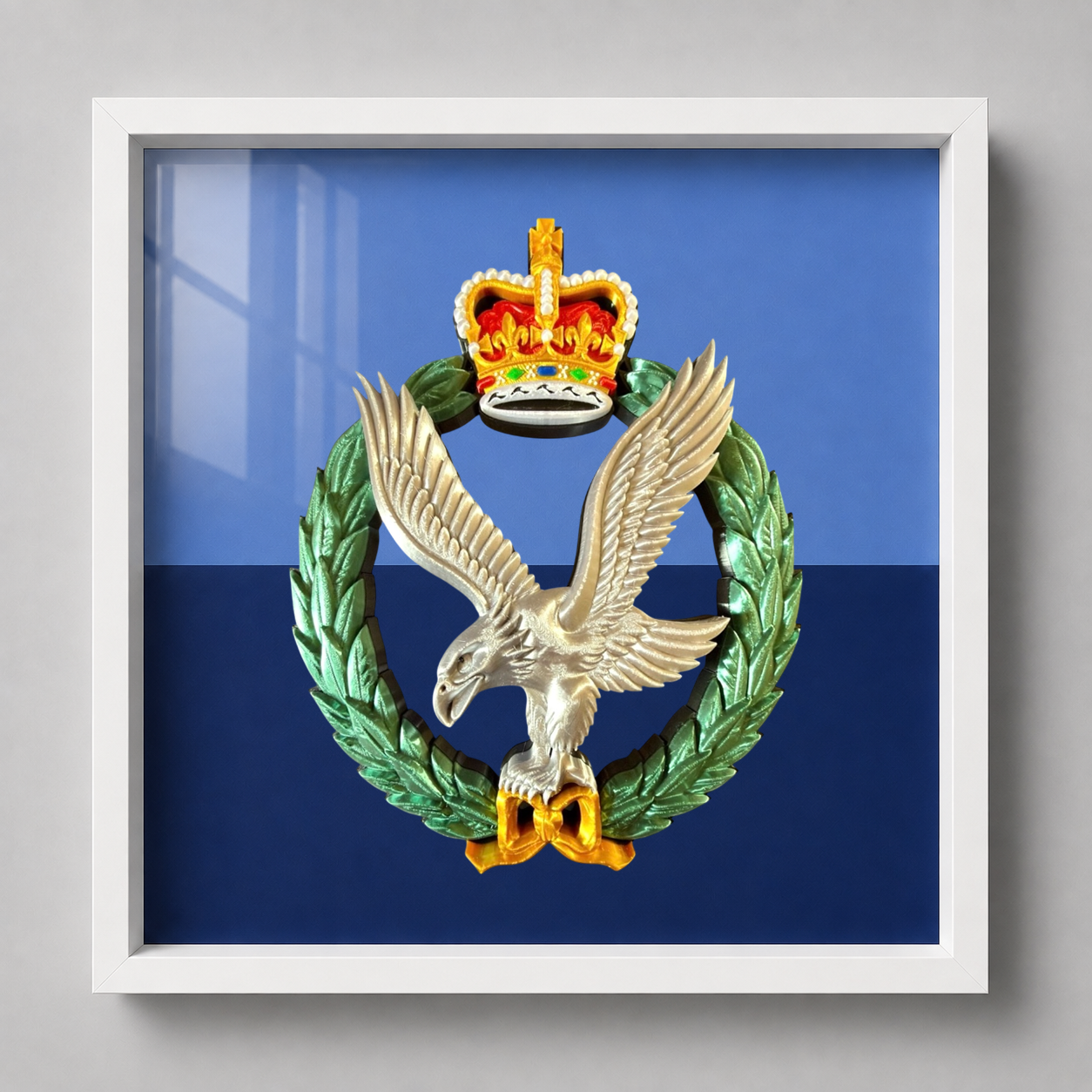 Army Air Corps Cap Badge Display Frame – Military Colours Queen's Crown | Officially Licensed