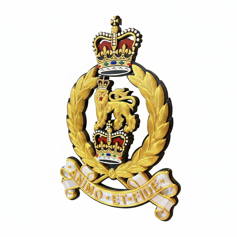 Adjutant General's Corps 3D Printed Cap Badge – Queen's Crown